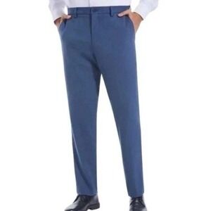 NWOT Duchamp London Dress Pants Men's 30x30 Blue Poly Rayon Slim Fit